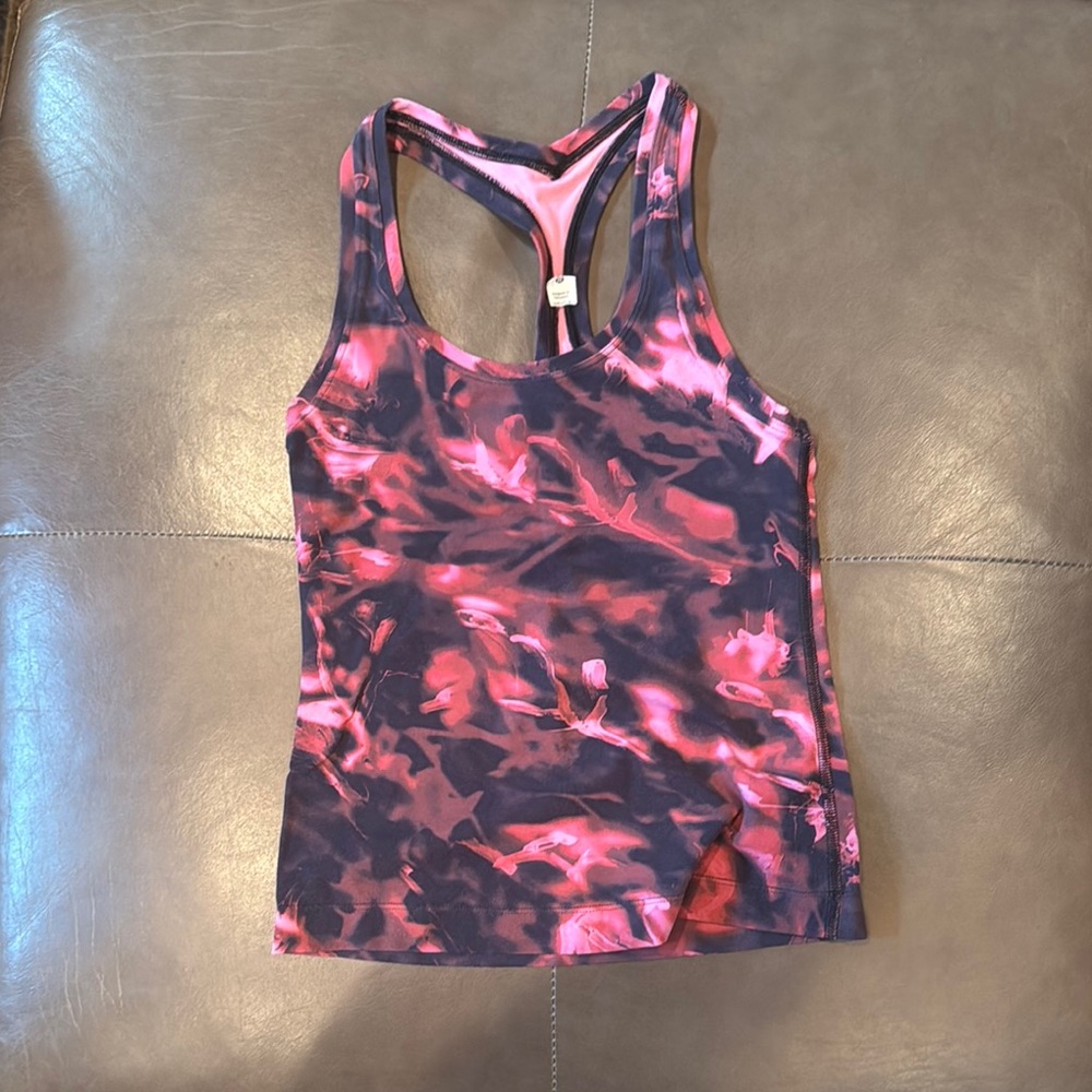 Lululemon Athletica Pink and Black Cool Racerback Tank Top
